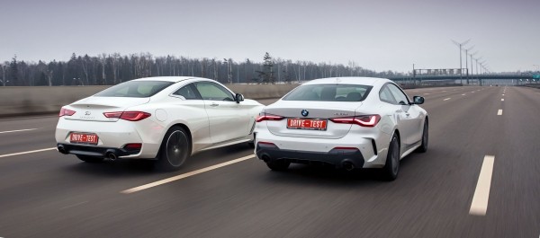 Машем из Infiniti Q60 вдогонку заднеприводному BMW 420d Машем из Infiniti Q60 вдогонку заднеприводному BMW 420d